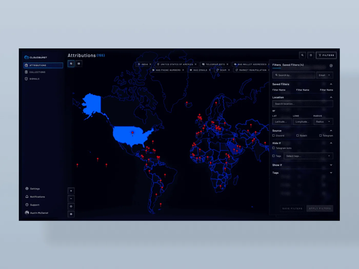 Cloudburst — interface shot 3